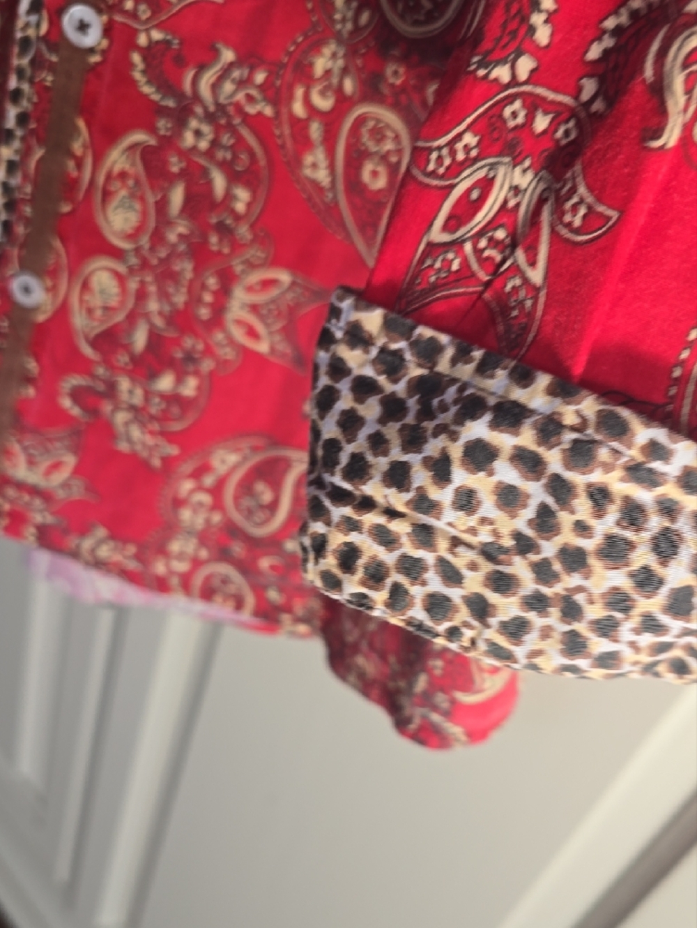 Tizzie Red Paisley Button-Down Shirt - Picture 3 of 7